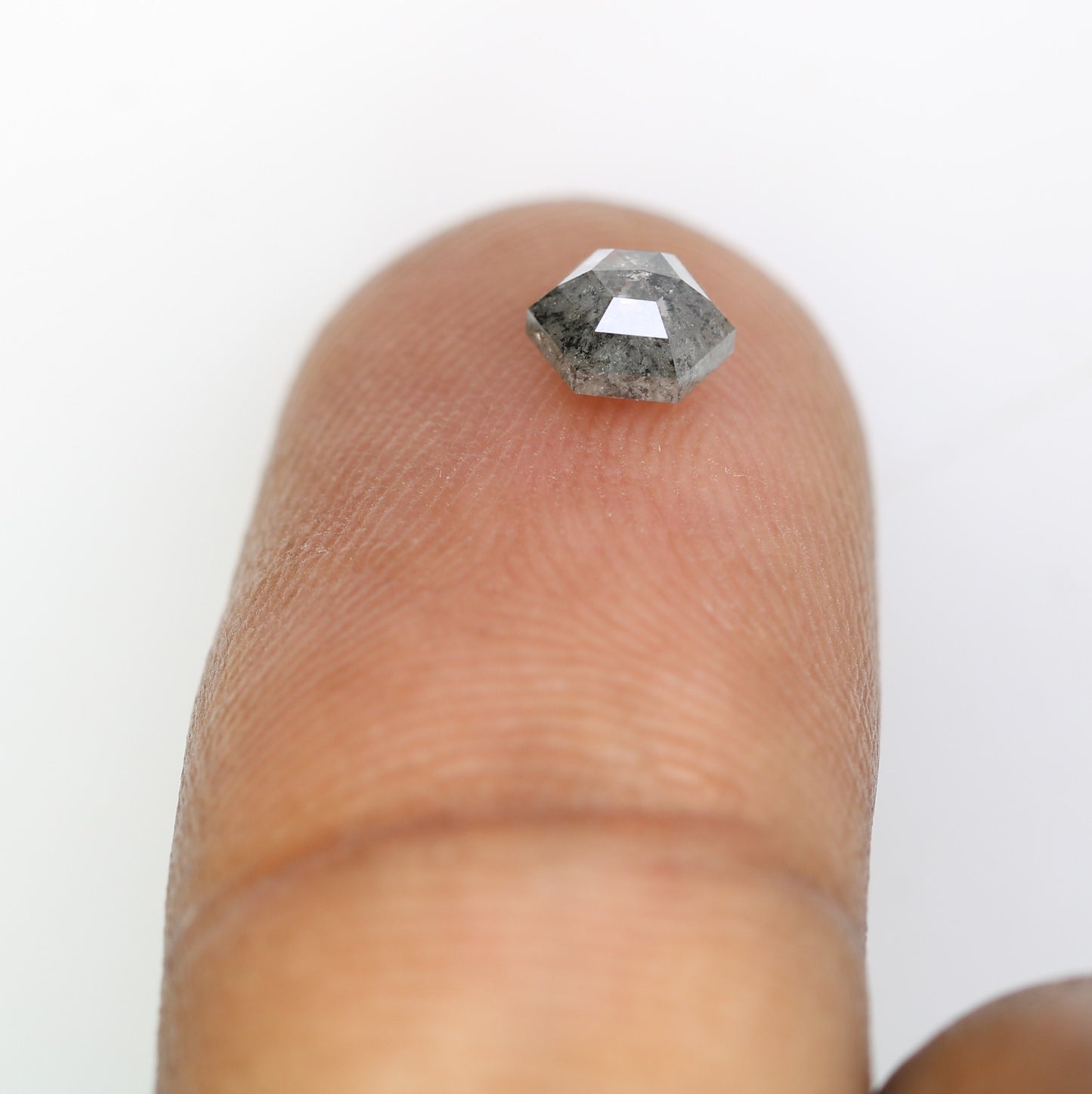 0.70 Carat Loose Hexagon Shaped Natural Salt And Pepper Diamond For Wedding Ring - JayKrishna Diamond