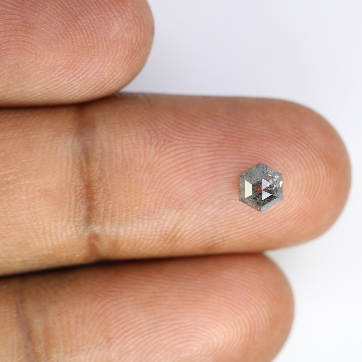 0.70 Carat Loose Hexagon Shaped Natural Salt And Pepper Diamond For Wedding Ring - JayKrishna Diamond