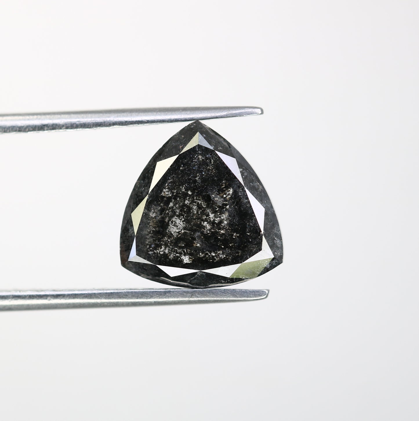 3.64 CT Salt And Pepper Natural Triangle Shape Diamond For Engagement Ring - JayKrishna Diamond