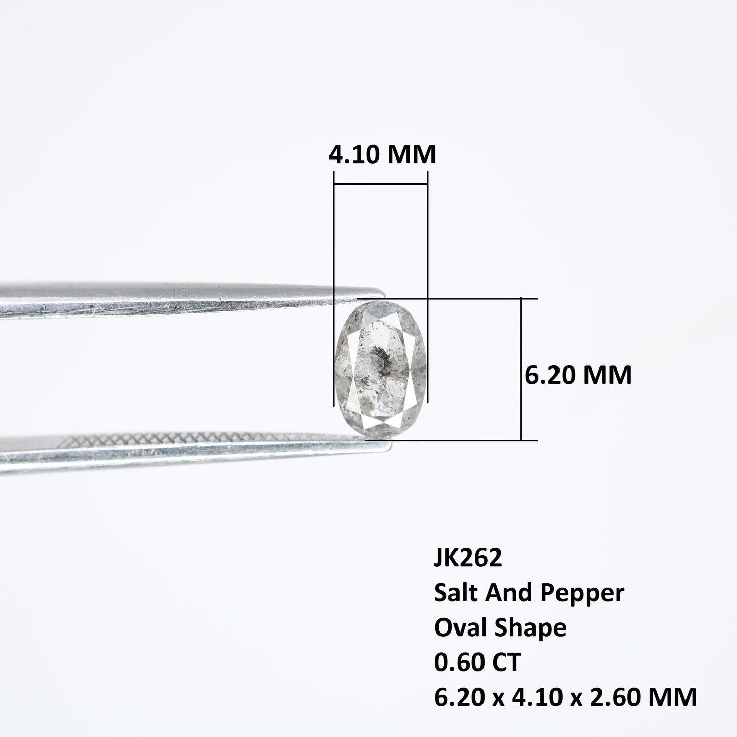 0.60 CT Natural Salt and Pepper Oval Shape Diamond for an Elegant Engagement Ring: Unique Gemstone Jewelry - JayKrishna Diamond