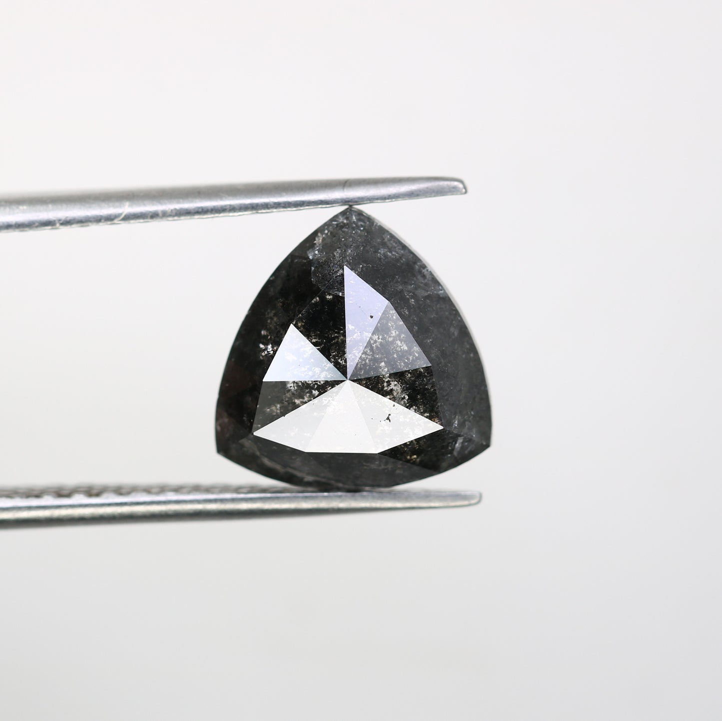 3.64 CT Salt And Pepper Natural Triangle Shape Diamond For Engagement Ring - JayKrishna Diamond