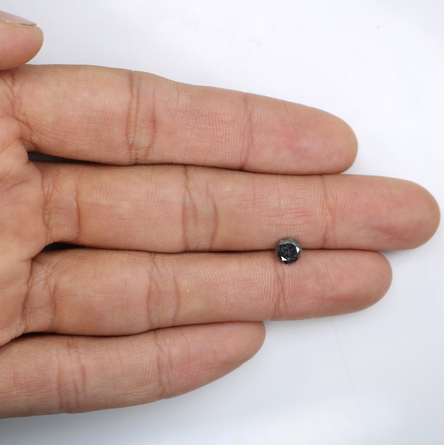 0.79 CT Round Brilliant Cut Salt and Pepper Diamond For Engagement Ring - JayKrishna Diamond