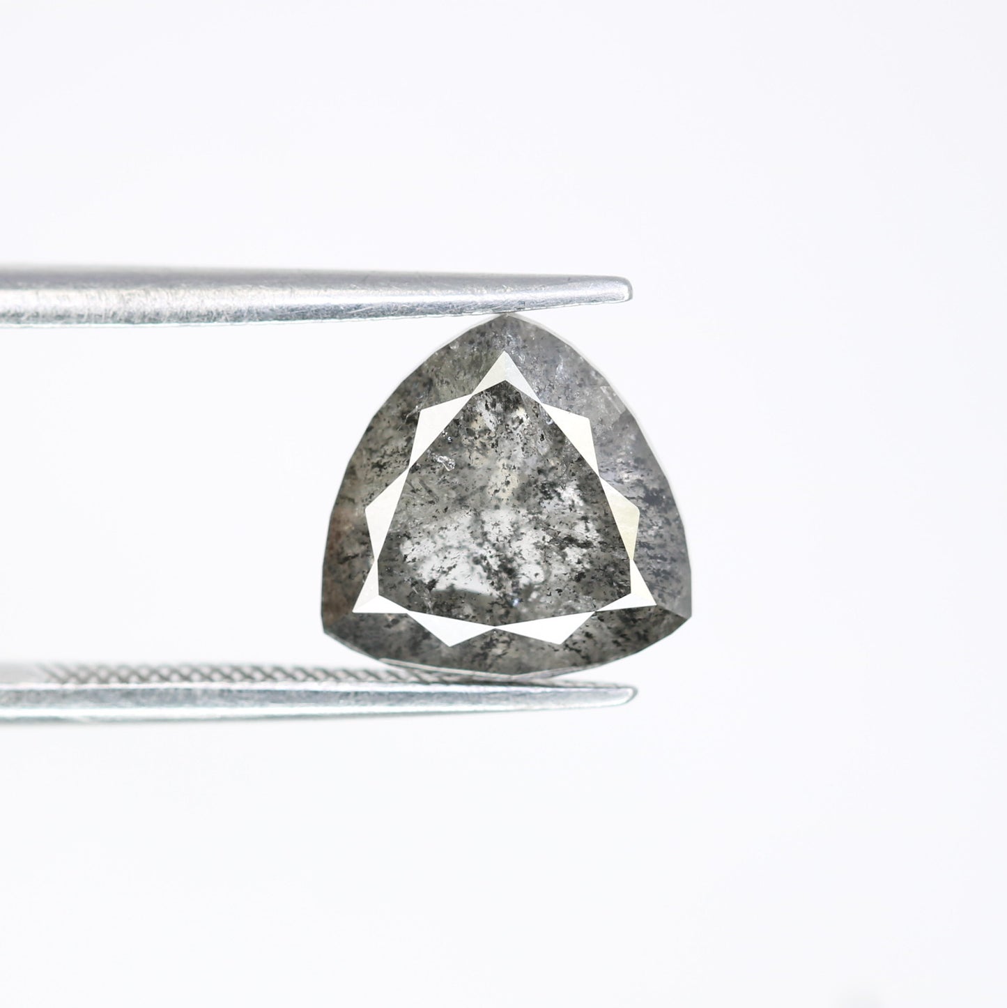 3.58 CT Salt And Pepper Triangle Cut Natural Diamond For Engagement Ring - JayKrishna Diamond