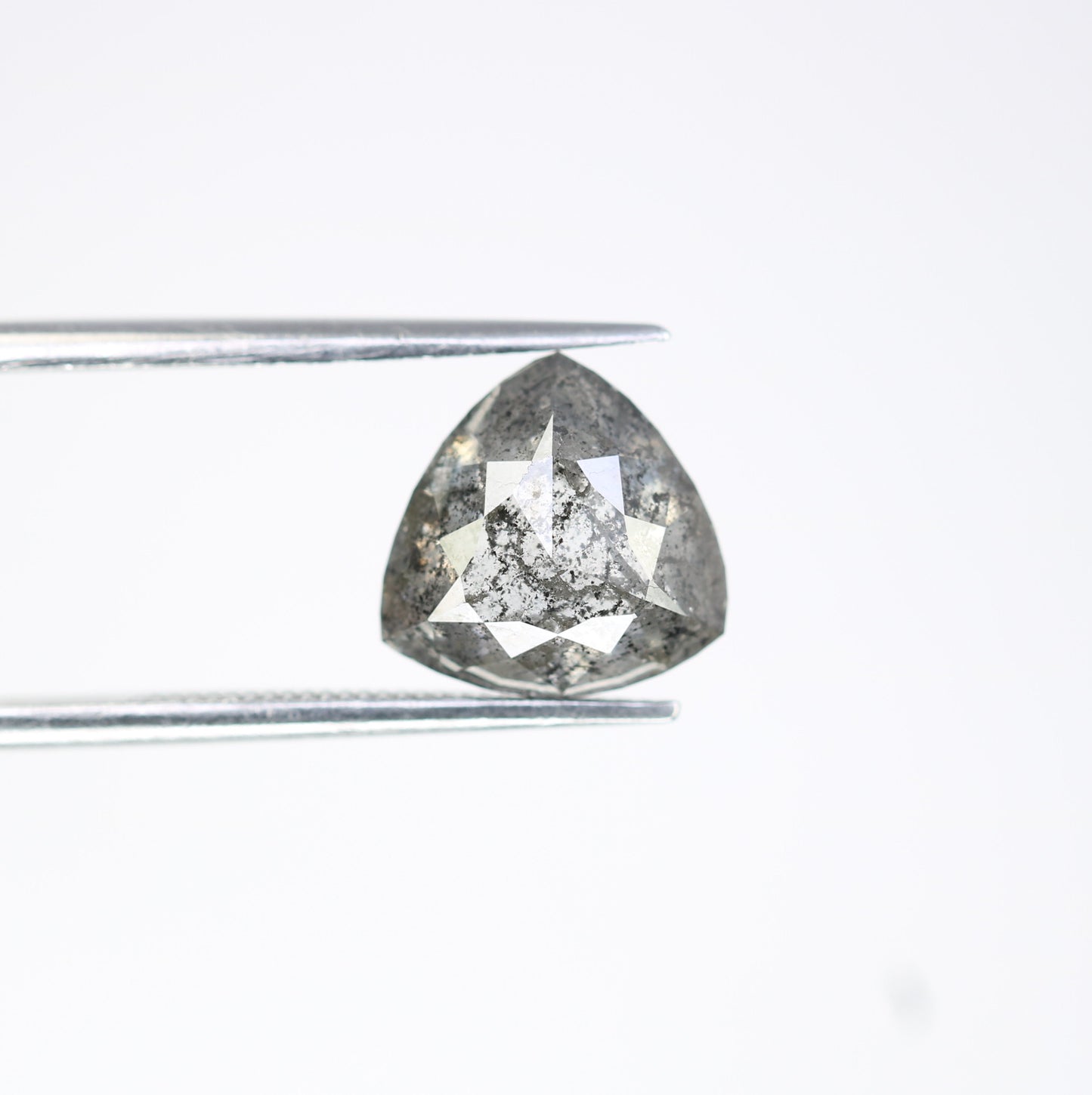 3.58 CT Salt And Pepper Triangle Cut Natural Diamond For Engagement Ring - JayKrishna Diamond