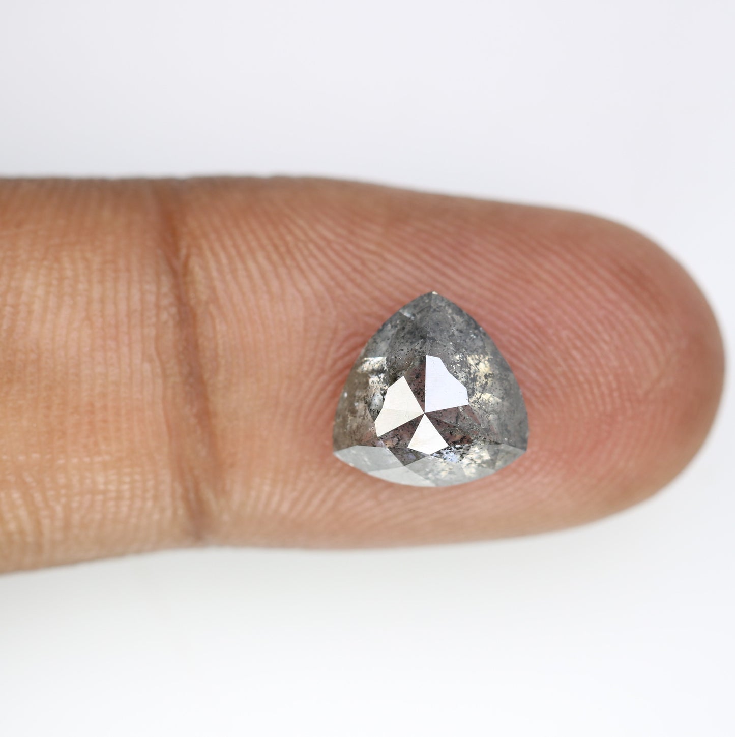 3.58 CT Salt And Pepper Triangle Cut Natural Diamond For Engagement Ring - JayKrishna Diamond