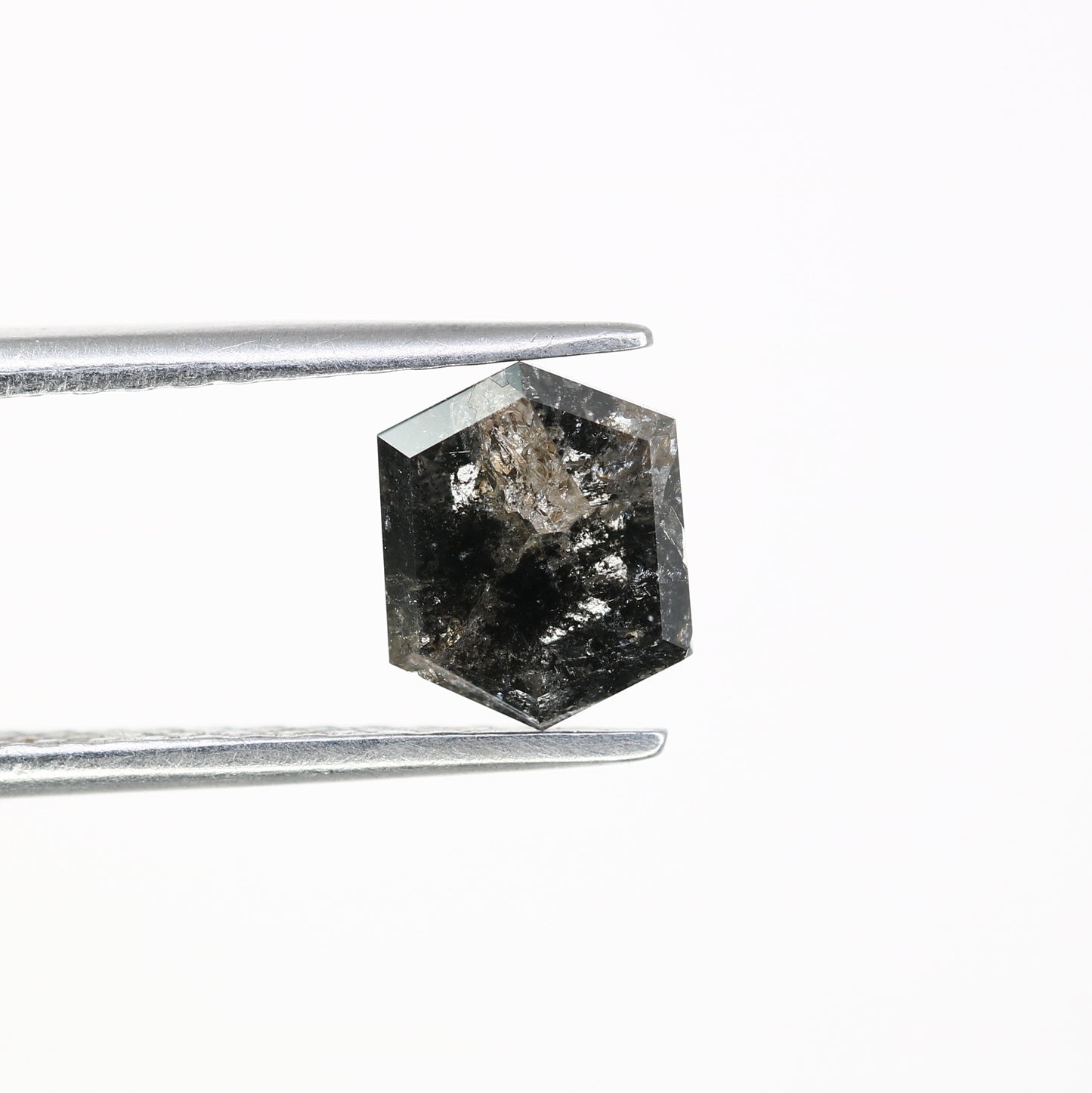 1.79 CT Loose Hexagon Cut Salt And Pepper Diamond For Engagement Ring - JayKrishna Diamond
