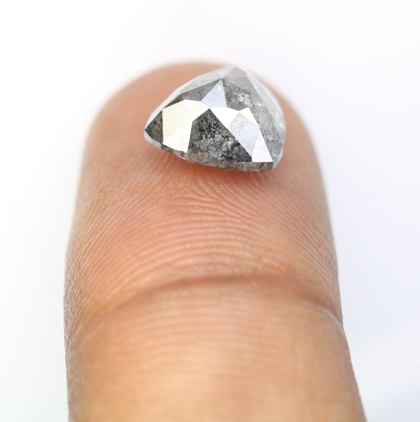 3.58 CT Salt And Pepper Triangle Cut Natural Diamond For Engagement Ring - JayKrishna Diamond