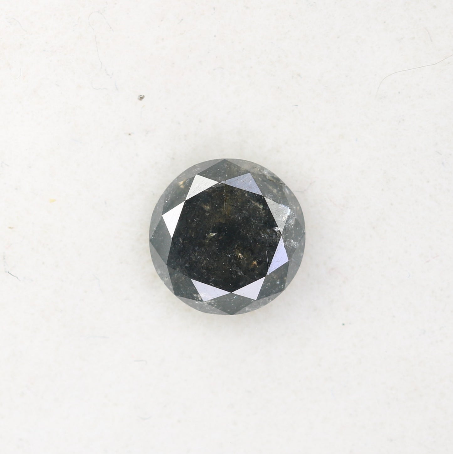 0.82 CT Salt and Pepper Round Brilliant Cut Diamond For Engagement Ring - JayKrishna Diamond