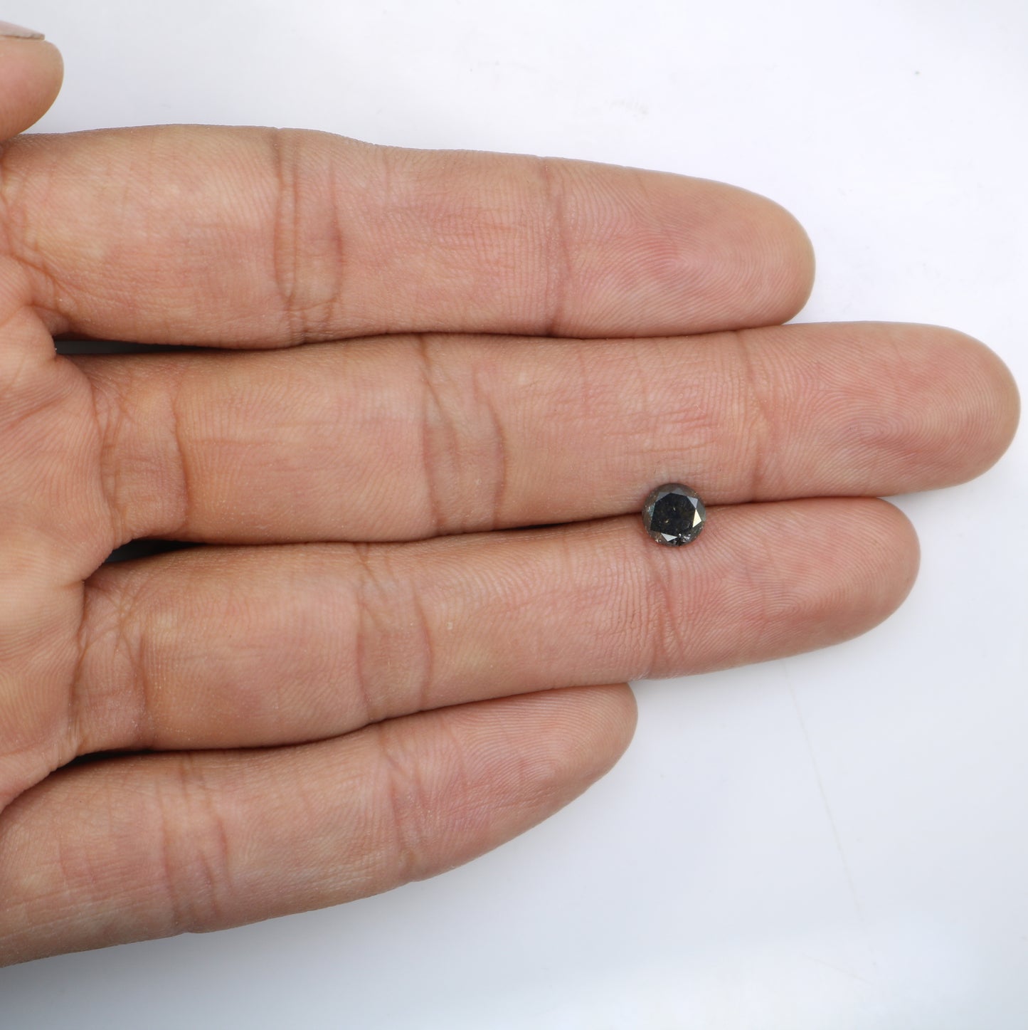 0.82 CT Salt and Pepper Round Brilliant Cut Diamond For Engagement Ring - JayKrishna Diamond