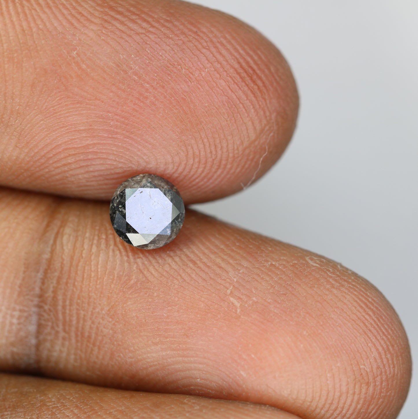 0.85 CT Loose Round Brilliant Cut Natural Fancy Salt And Pepper Diamond For Proposal Ring - JayKrishna Diamond