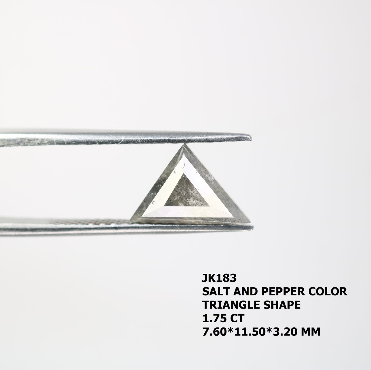 1.75 CT Salt And Pepper Triangle Shape Diamond For Engagement Ring - JayKrishna Diamond