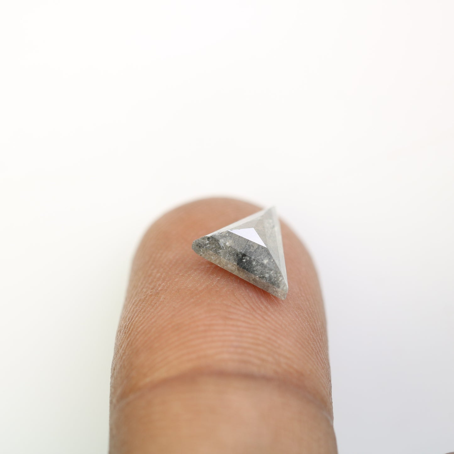 1.75 CT Salt And Pepper Triangle Shape Diamond For Engagement Ring - JayKrishna Diamond