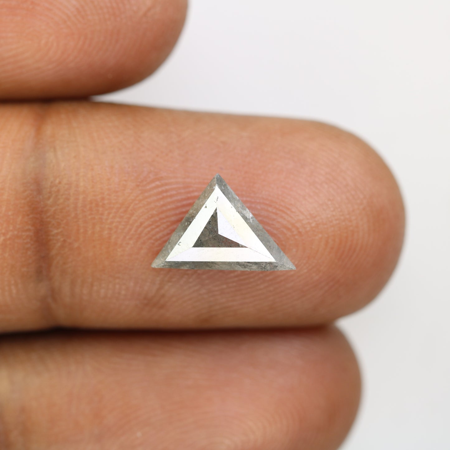 1.75 CT Salt And Pepper Triangle Shape Diamond For Engagement Ring - JayKrishna Diamond