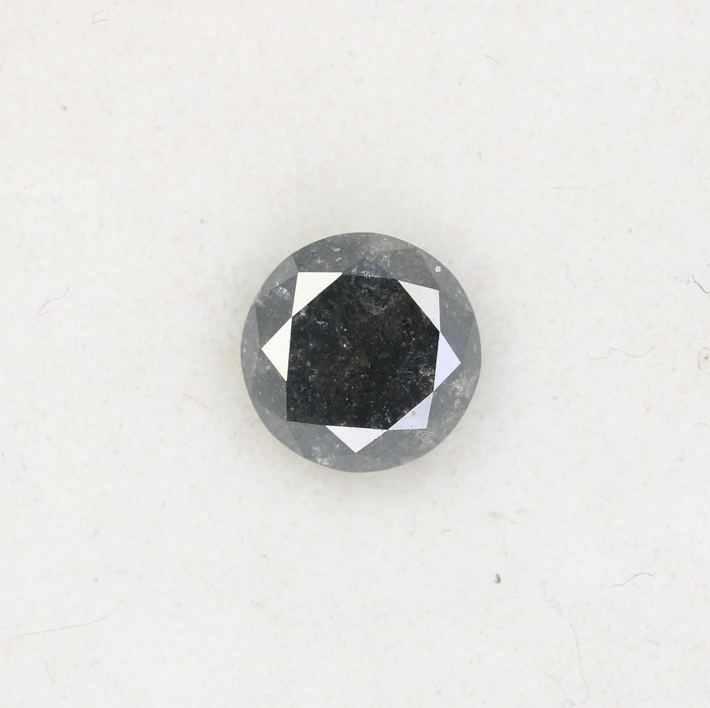 0.78 CT Salt and Pepper Round Brilliant Cut Diamond For Engagement Ring - JayKrishna Diamond