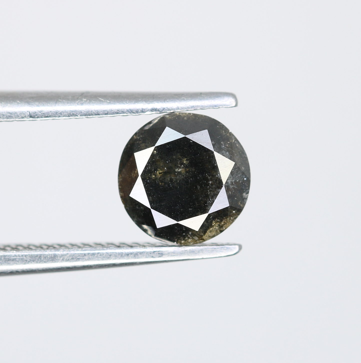 0.76 CT Salt and Pepper Round Brilliant Cut Diamond For Engagement Ring - JayKrishna Diamond