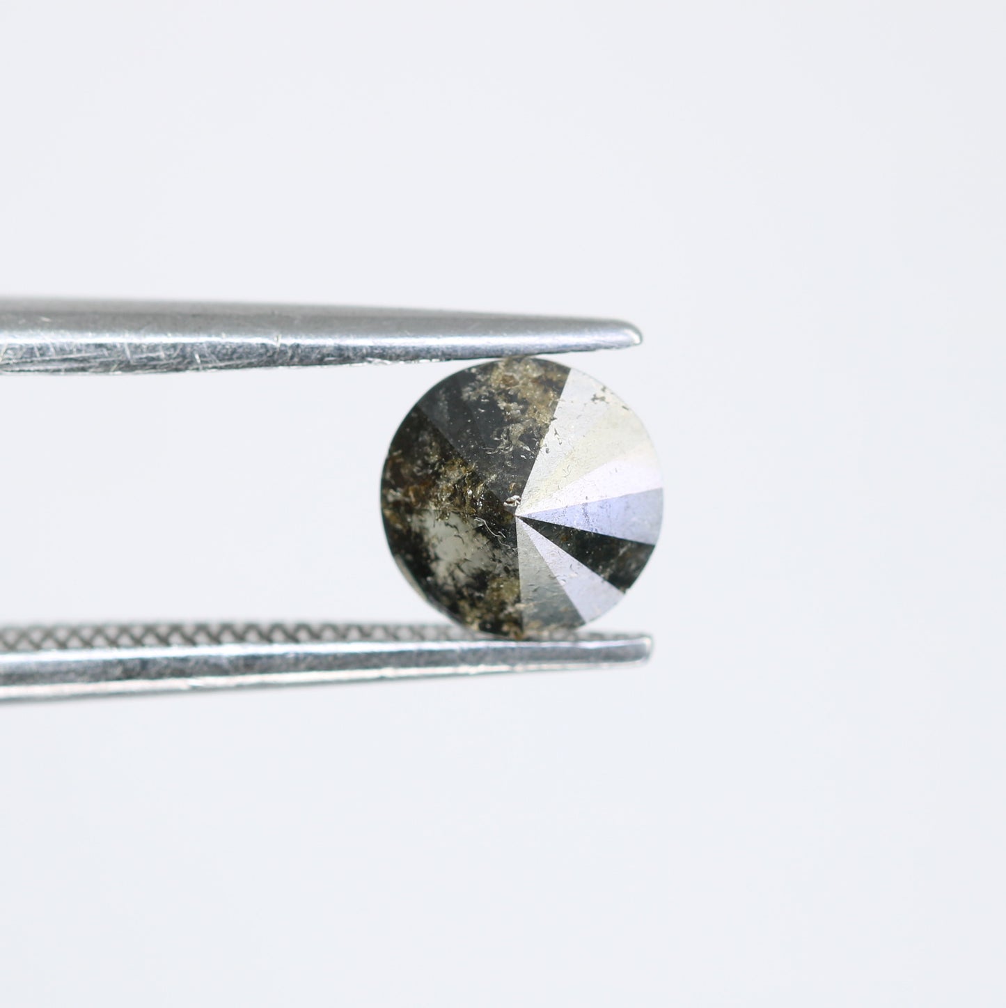 0.76 CT Salt and Pepper Round Brilliant Cut Diamond For Engagement Ring - JayKrishna Diamond