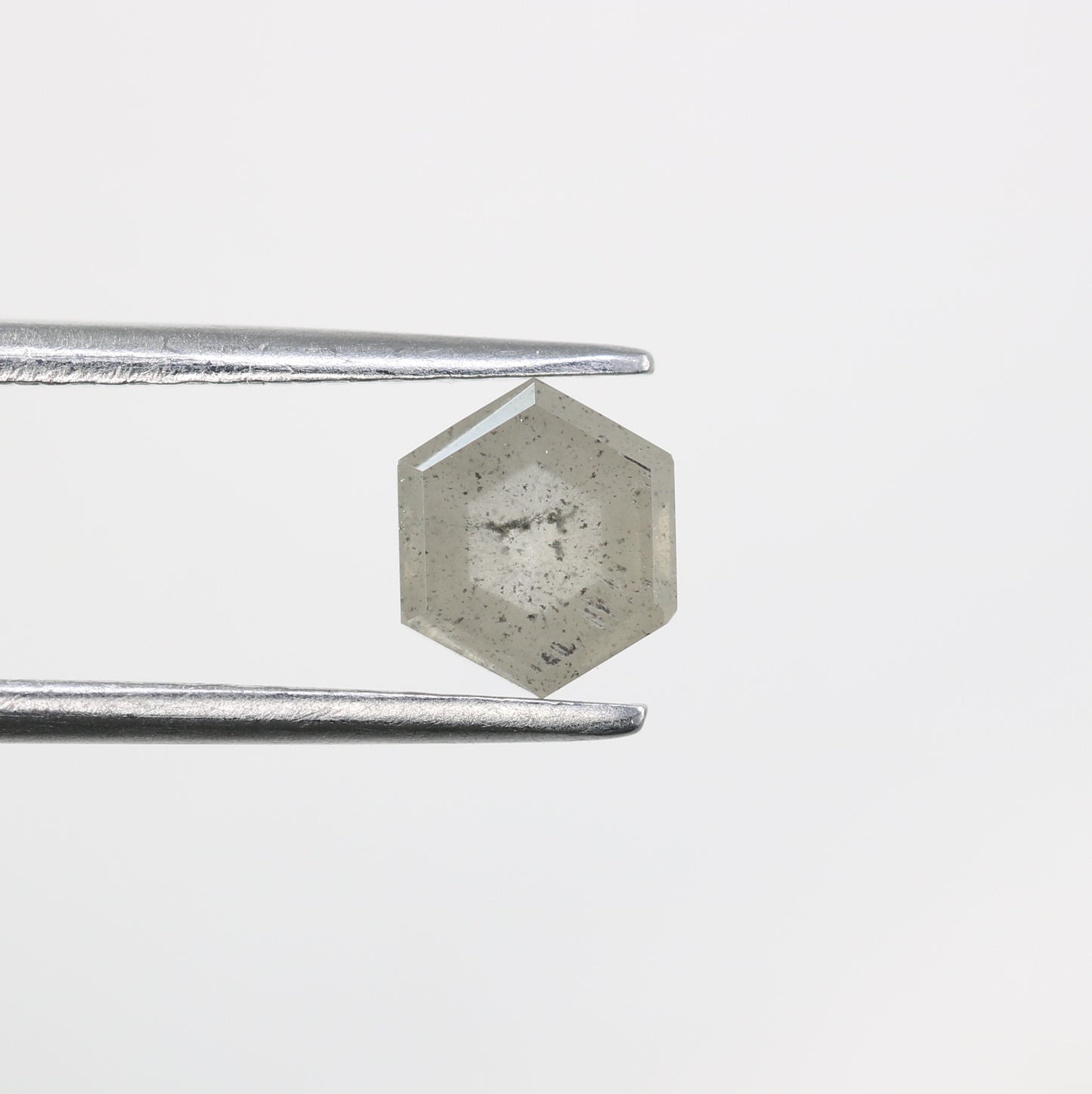 0.95 CT Hexagon Shape Salt And Pepper Diamond For Engagement Ring - JayKrishna Diamond