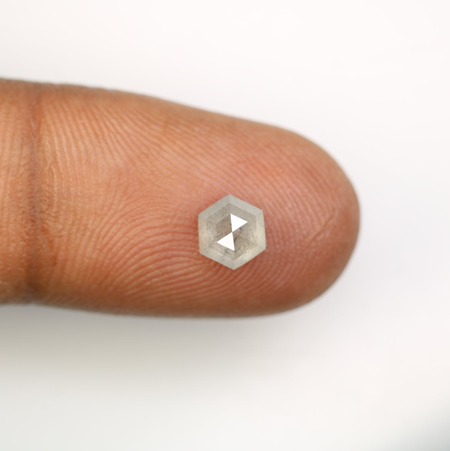 0.95 CT Hexagon Shape Salt And Pepper Diamond For Engagement Ring - JayKrishna Diamond