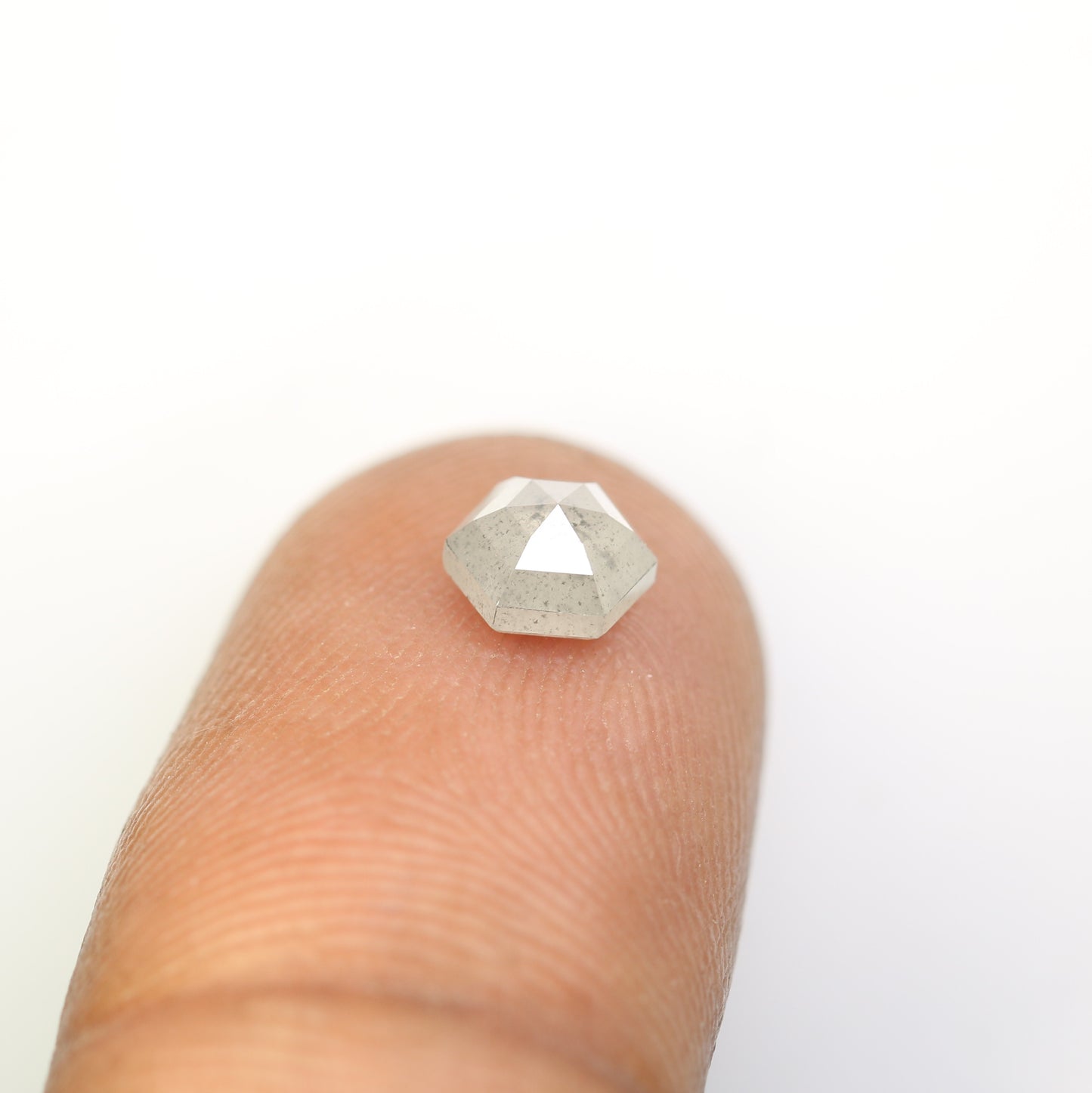 0.95 CT Hexagon Shape Salt And Pepper Diamond For Engagement Ring - JayKrishna Diamond
