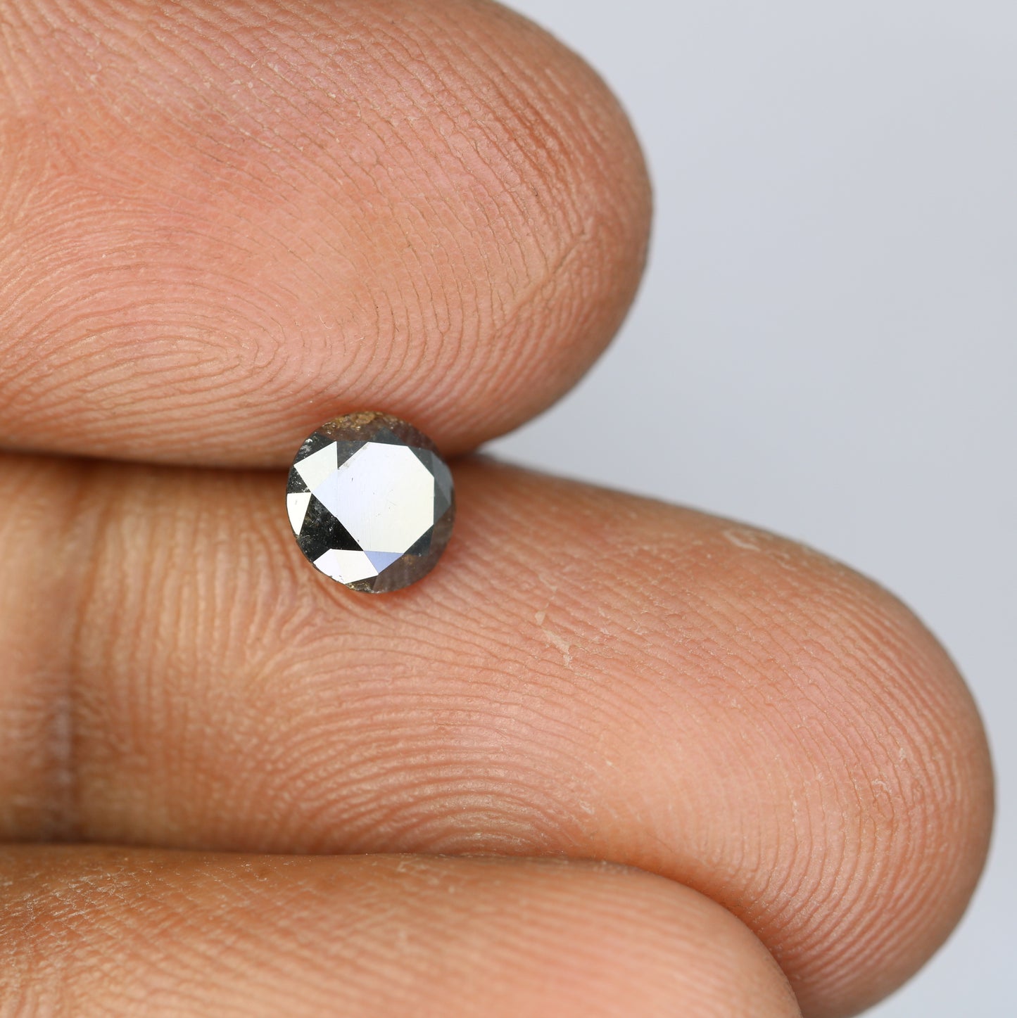 0.76 CT Salt and Pepper Round Brilliant Cut Diamond For Engagement Ring - JayKrishna Diamond