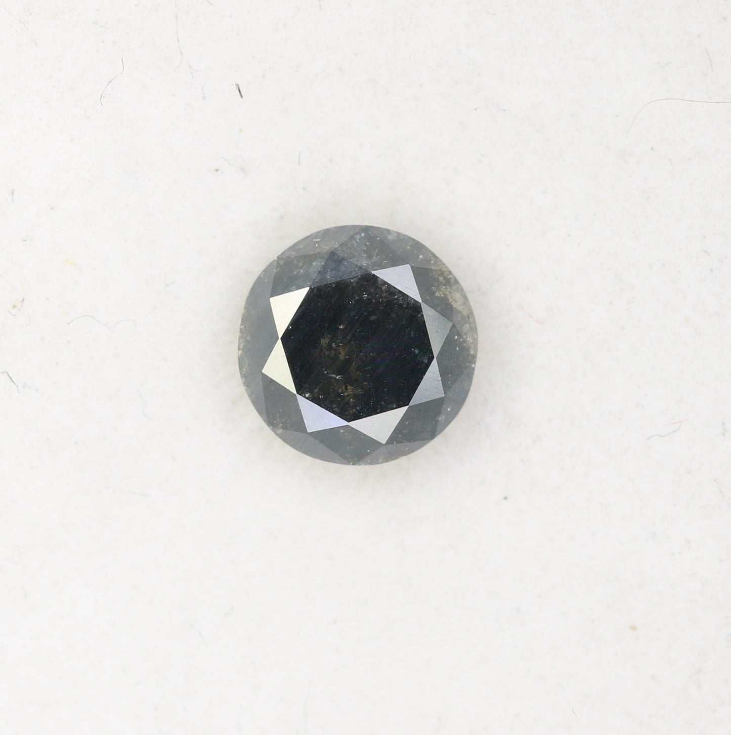 0.76 CT Salt and Pepper Round Brilliant Cut Diamond For Engagement Ring - JayKrishna Diamond
