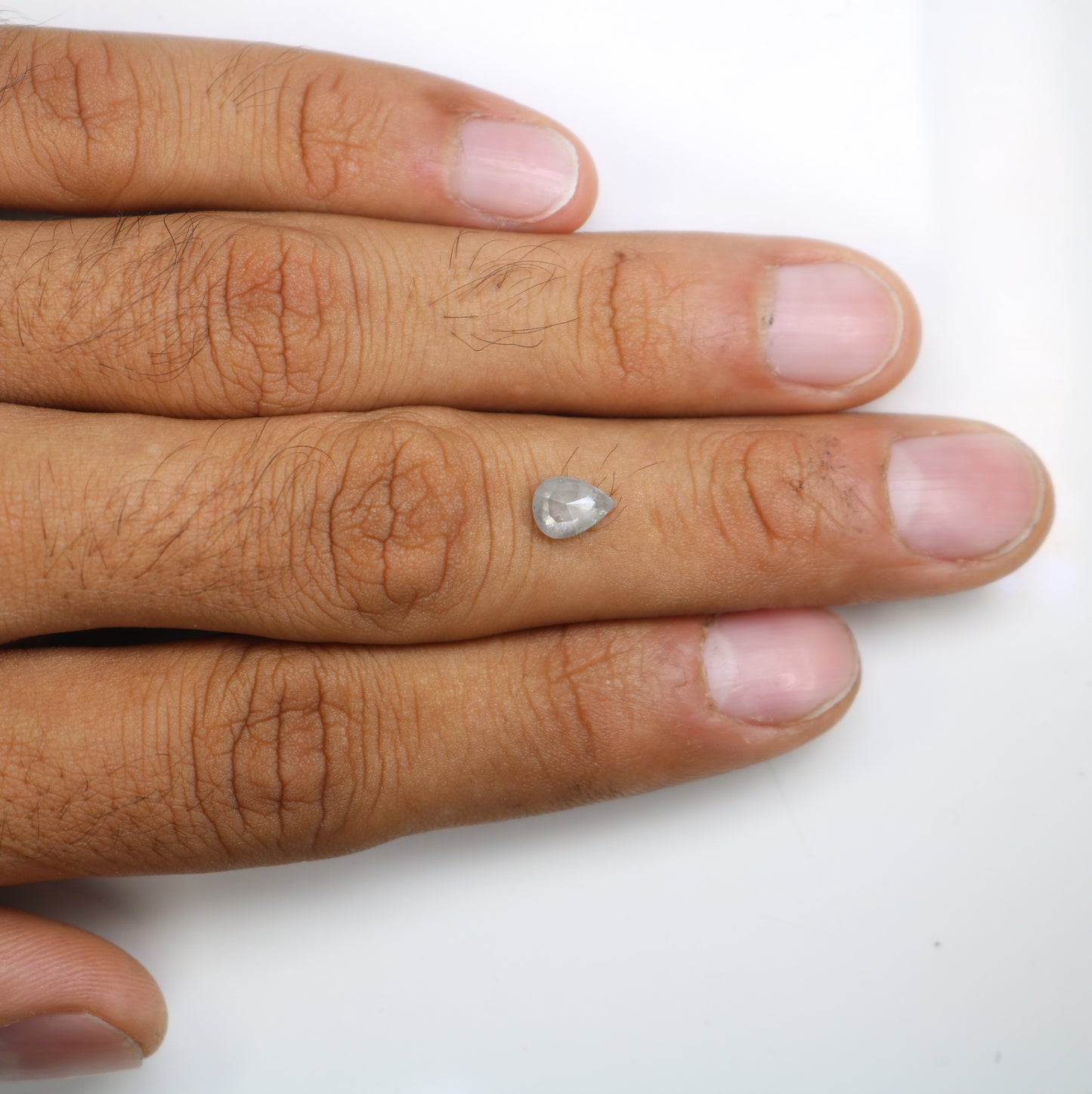 0.87 CT Pear Cut Salt And Pepper Diamond For Engagement Ring - JayKrishna Diamond