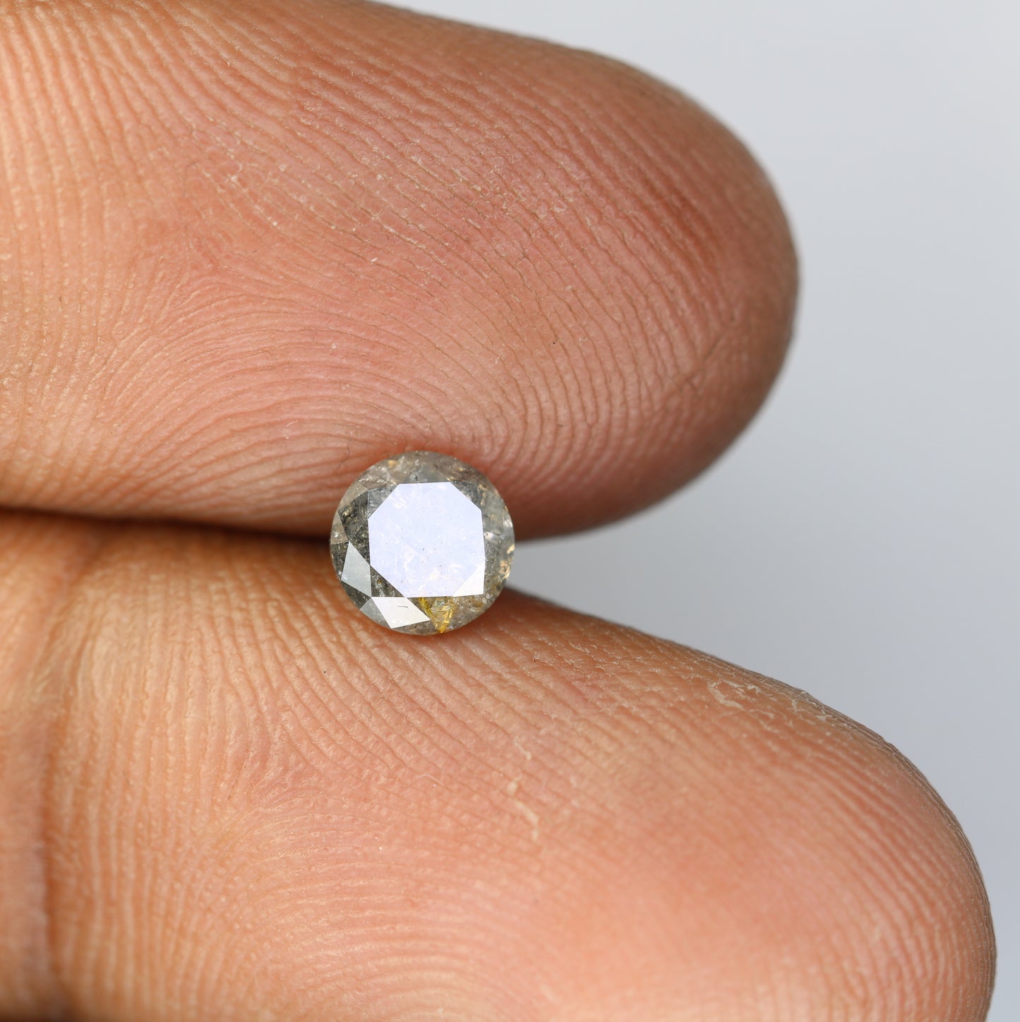 0.77 CT Round Brilliant Cut Salt and Pepper Diamond For Engagement Ring - JayKrishna Diamond
