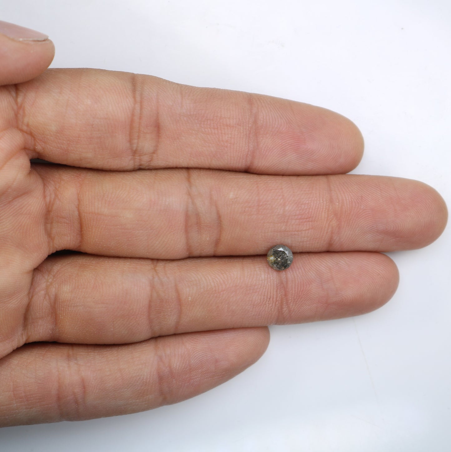 0.77 CT Round Brilliant Cut Salt and Pepper Diamond For Engagement Ring - JayKrishna Diamond