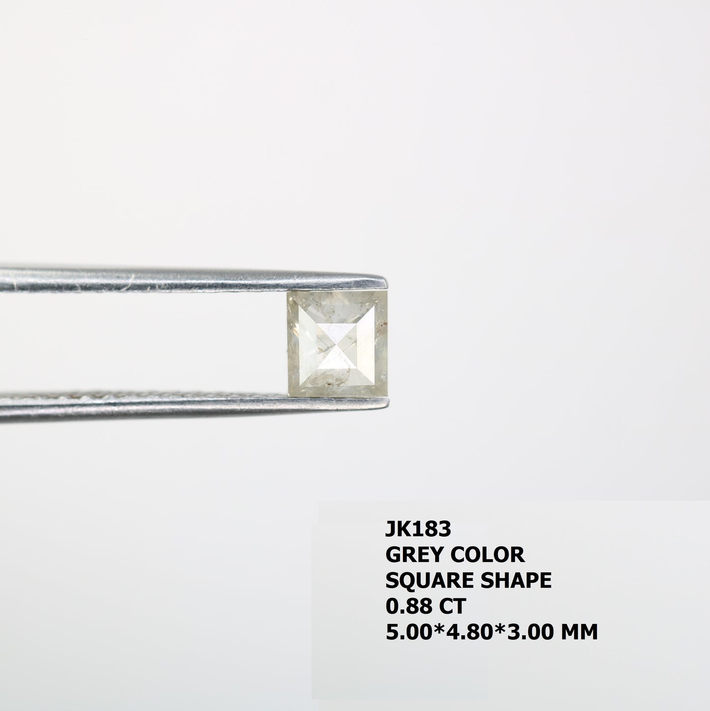 0.88 CT Grey Square Shape Diamond For Engagement Ring - JayKrishna Diamond
