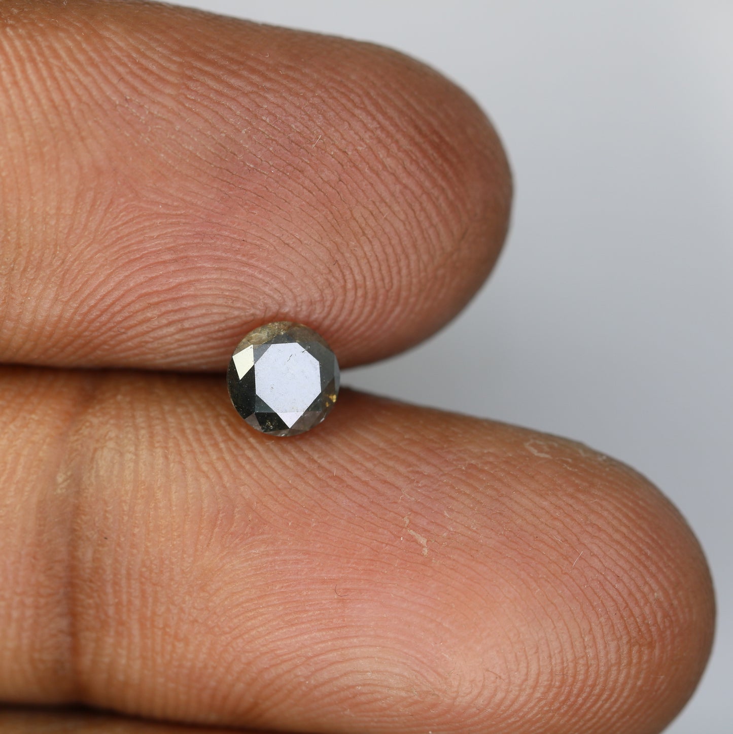 0.71 CT Salt and Pepper Round Brilliant Cut Diamond For Engagement Ring - JayKrishna Diamond