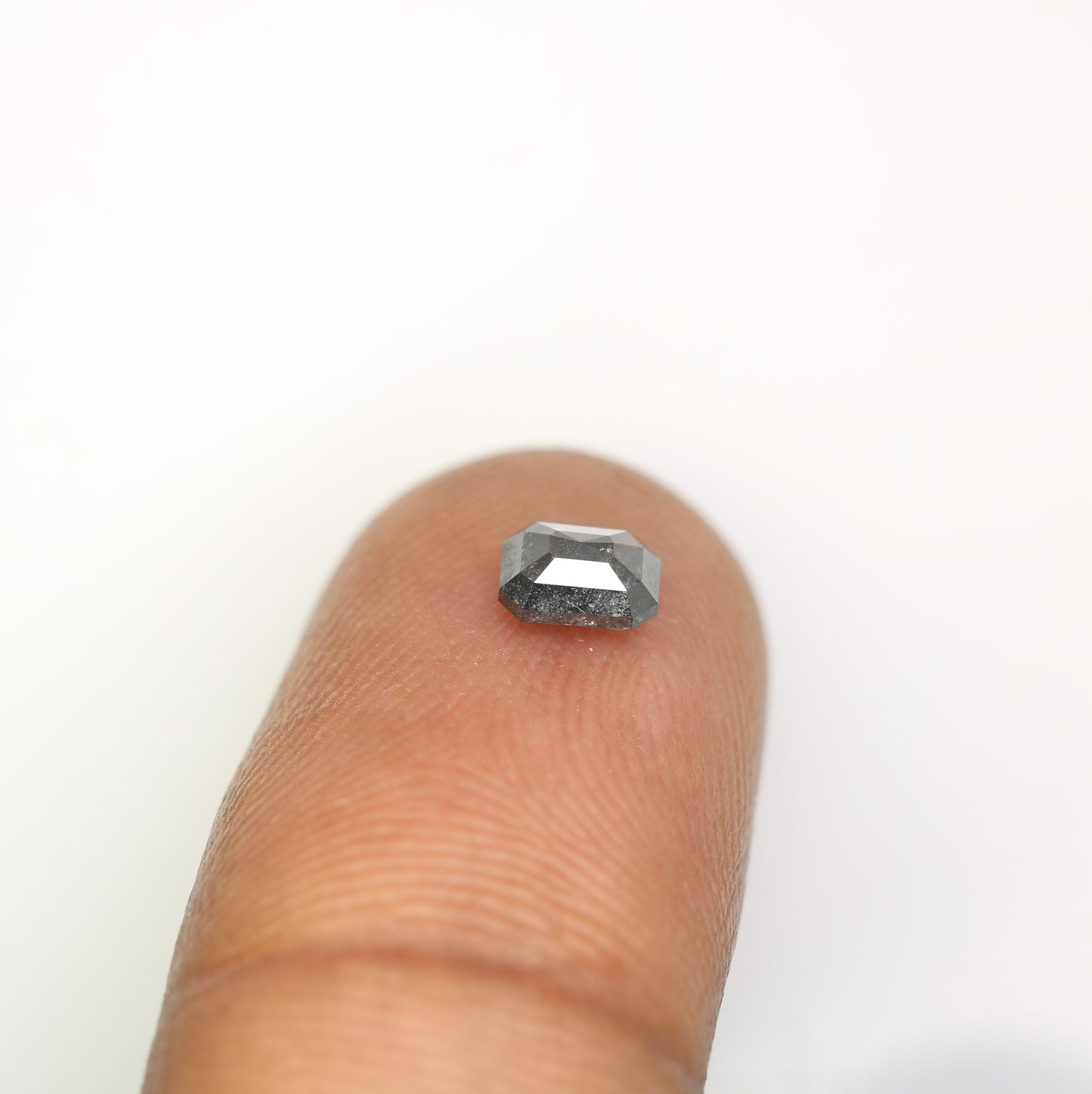 0.63 CT Salt and Pepper Emerald Shape Diamond for a Timeless Engagement Ring: Distinctive Gemstone Jewelry Piece - JayKrishna Diamond