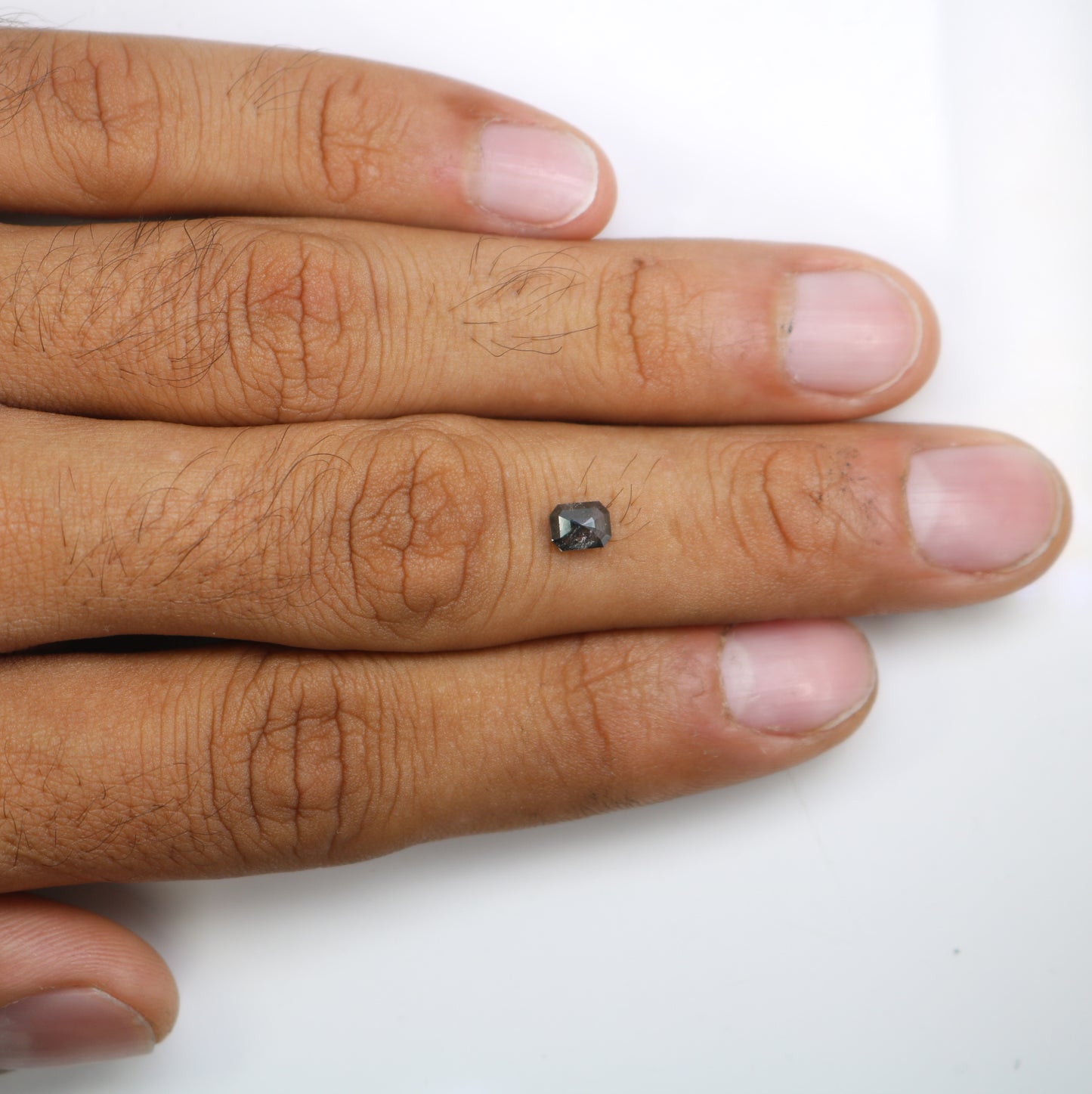 0.63 CT Salt and Pepper Emerald Shape Diamond for a Timeless Engagement Ring: Distinctive Gemstone Jewelry Piece - JayKrishna Diamond