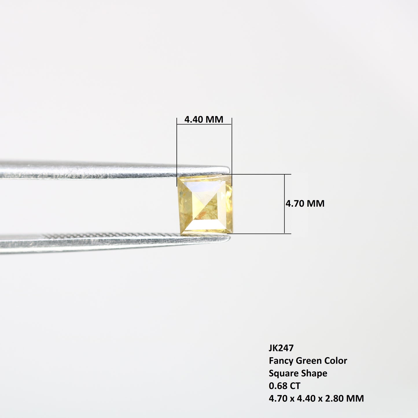 0.68 CT Unique Square Shape 4.70 MM Fancy Orange Diamond For Designer Jewelry - JayKrishna Diamond