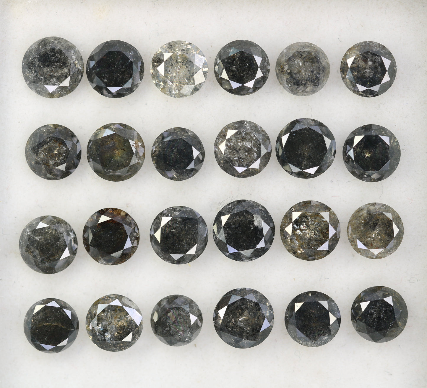 Captivating Brilliance: Explore Our Range of 0.51 CT to 0.69 CT Salt and Pepper Round Brilliant Cut Diamonds! - JayKrishna Diamond