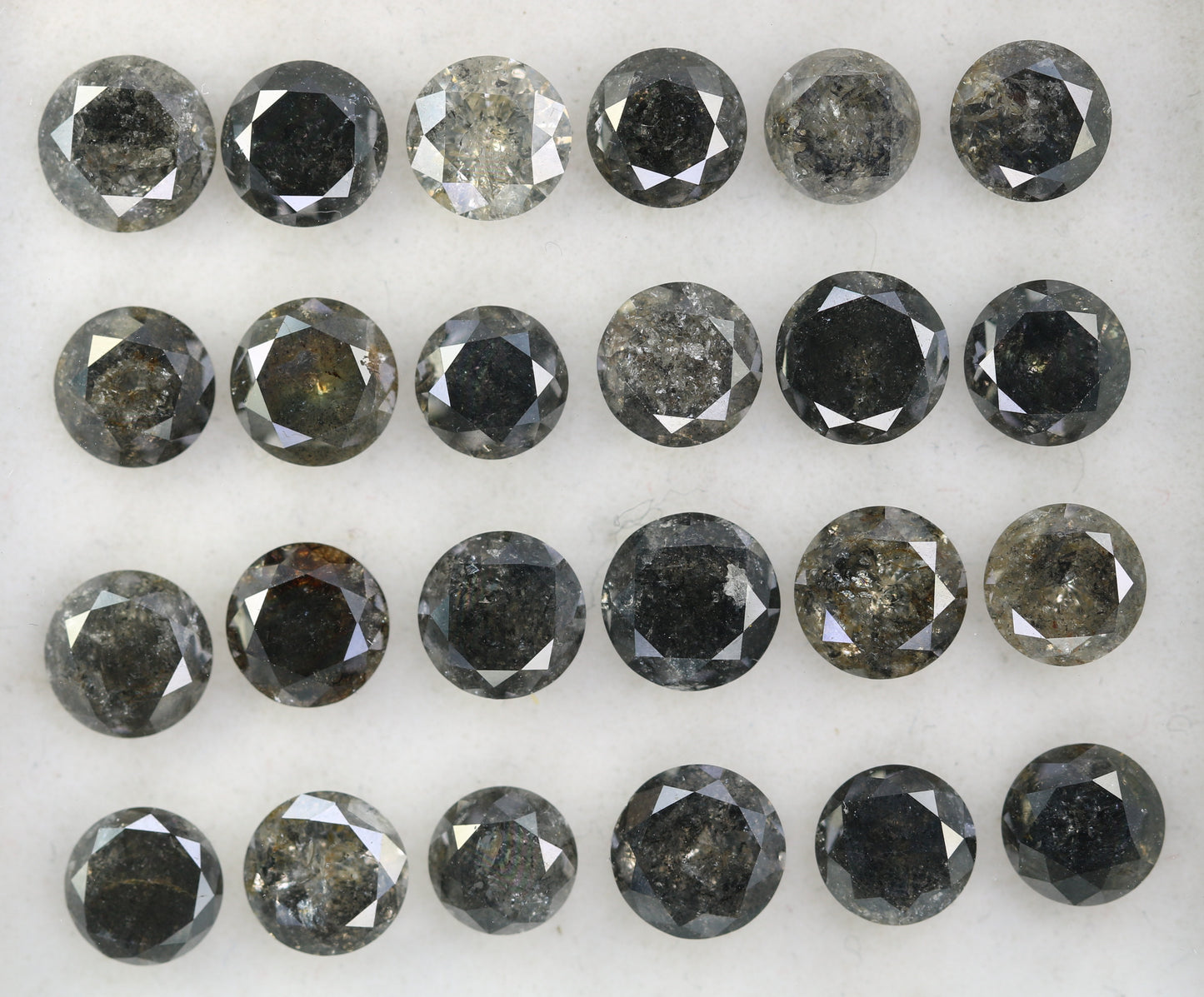 Captivating Brilliance: Explore Our Range of 0.51 CT to 0.69 CT Salt and Pepper Round Brilliant Cut Diamonds! - JayKrishna Diamond