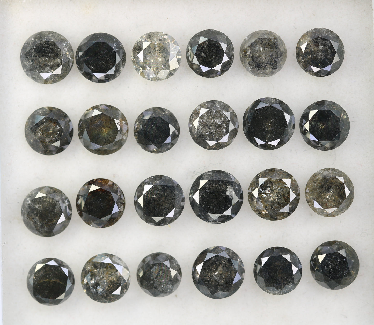 Captivating Brilliance: Explore Our Range of 0.51 CT to 0.69 CT Salt and Pepper Round Brilliant Cut Diamonds! - JayKrishna Diamond