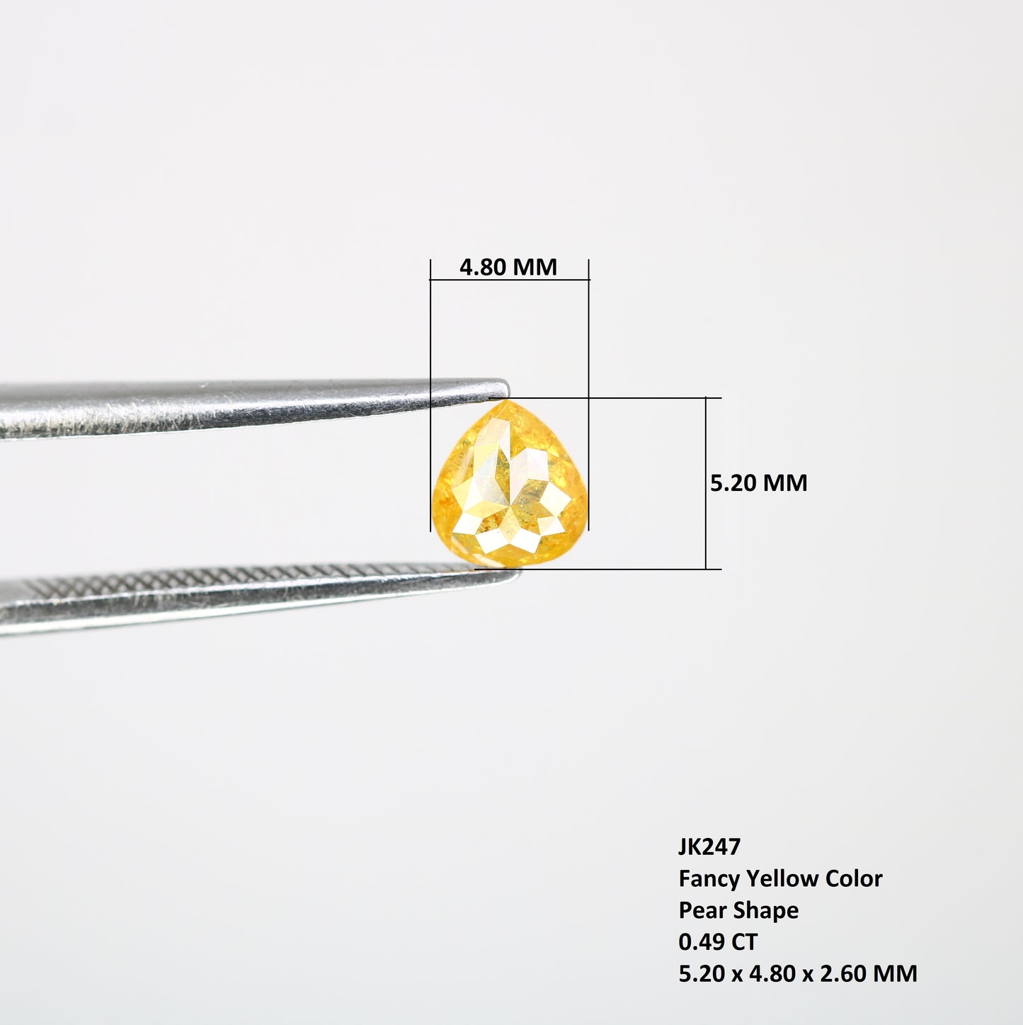 0.49 CT 5.20 MM Fancy Yellow Pear Shape Diamond For Engagement Ring - JayKrishna Diamond
