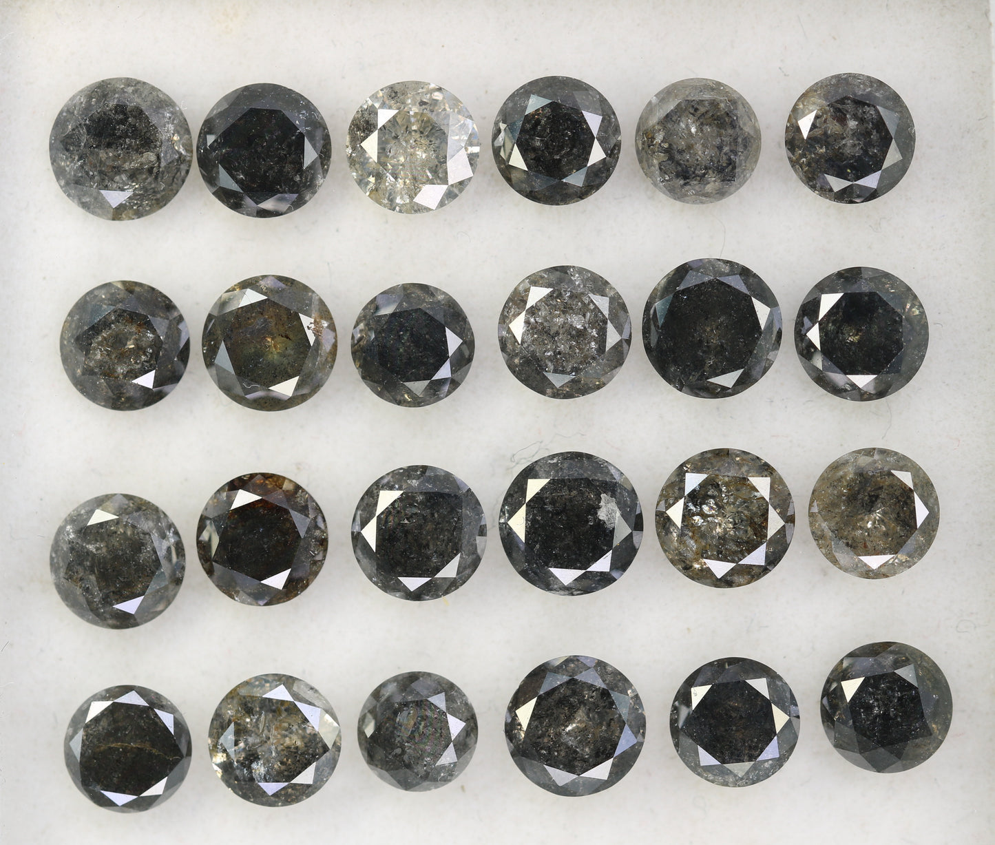 Captivating Brilliance: Explore Our Range of 0.51 CT to 0.69 CT Salt and Pepper Round Brilliant Cut Diamonds! - JayKrishna Diamond