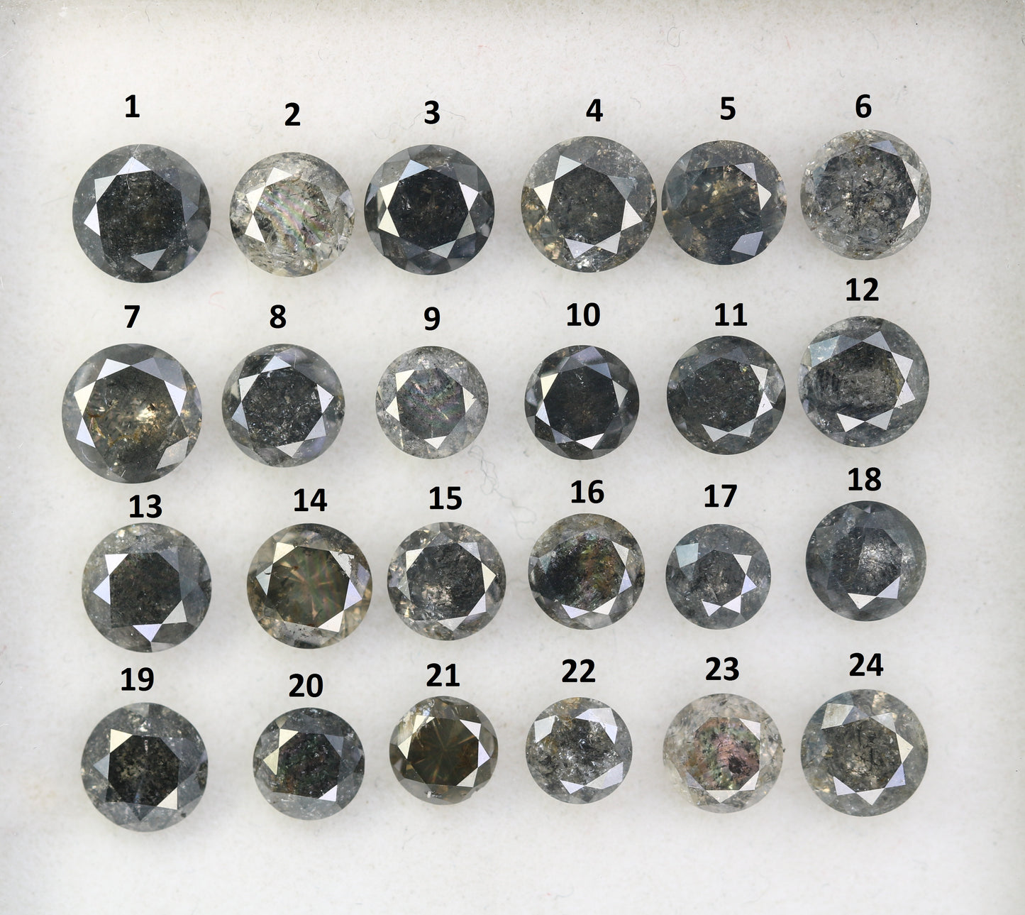 Loose Round Brilliant Cut Salt And Pepper Diamond For Engagement Ring - JayKrishna Diamond