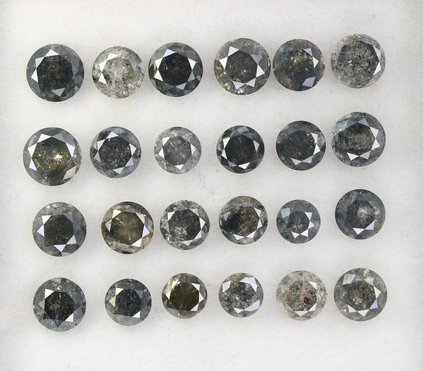Loose Round Brilliant Cut Salt And Pepper Diamond For Engagement Ring - JayKrishna Diamond