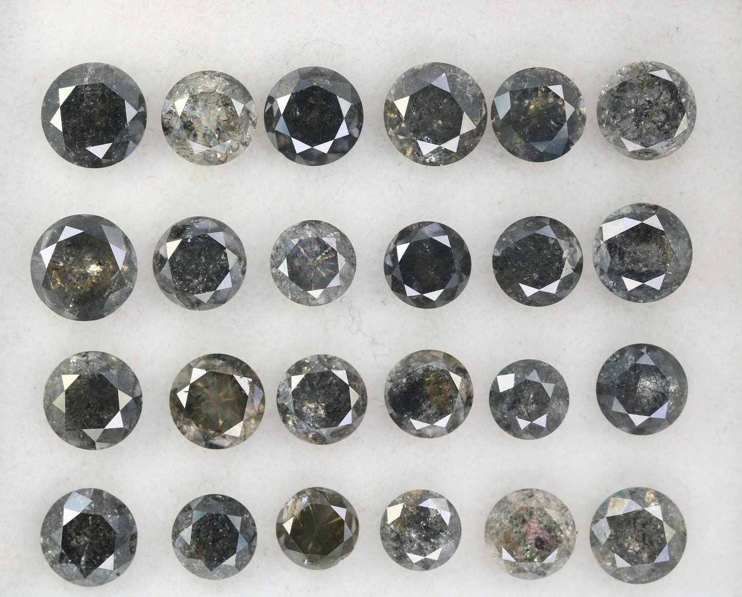 Loose Round Brilliant Cut Salt And Pepper Diamond For Engagement Ring - JayKrishna Diamond