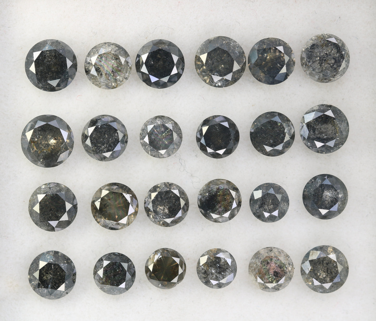 Loose Round Brilliant Cut Salt And Pepper Diamond For Engagement Ring - JayKrishna Diamond