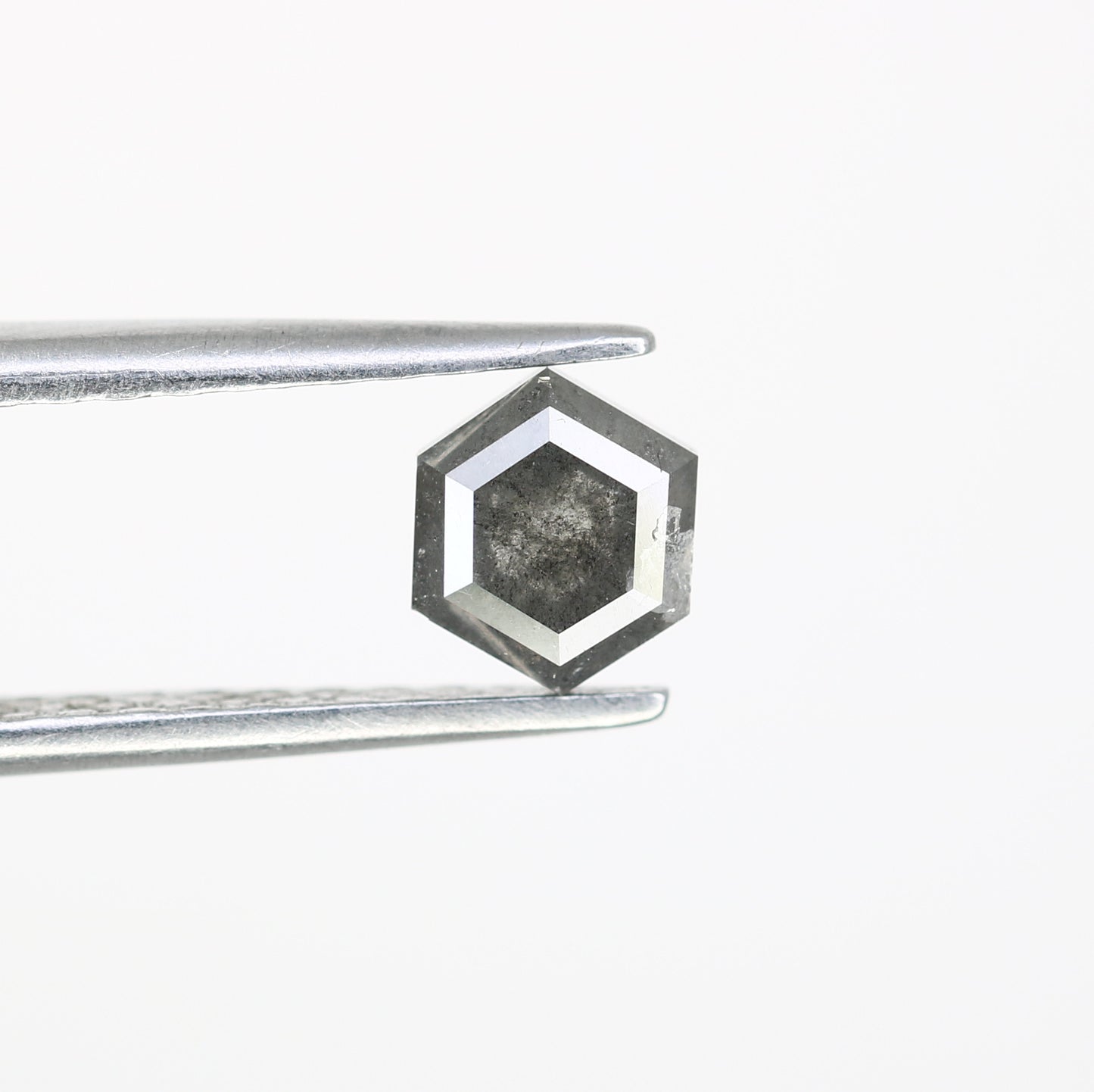 0.87 CT Hexagon Shape Salt And Pepper Diamond For Engagement Ring - JayKrishna Diamond