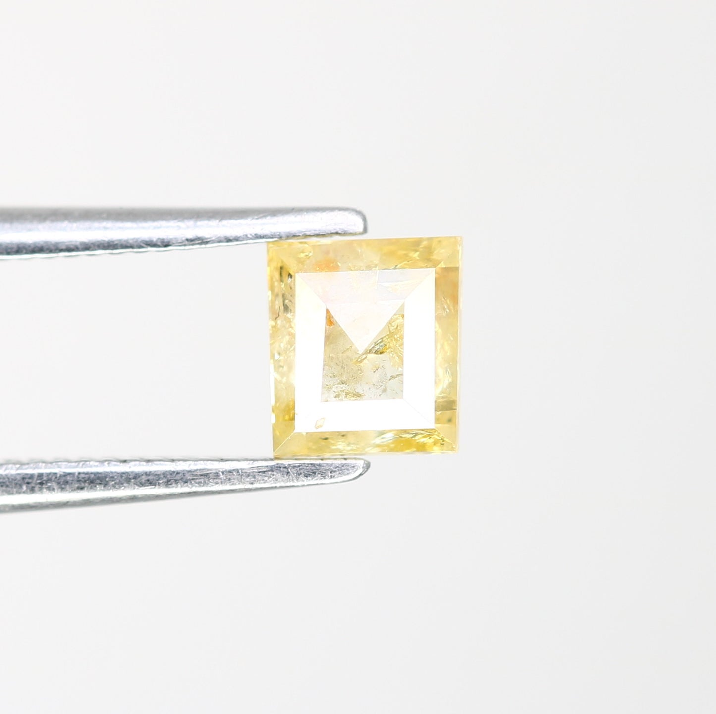 0.50 CT 4.7 x 4.1 MM Fancy Green Loose Square Shaped Rustic Diamond For Wedding Ring - JayKrishna Diamond