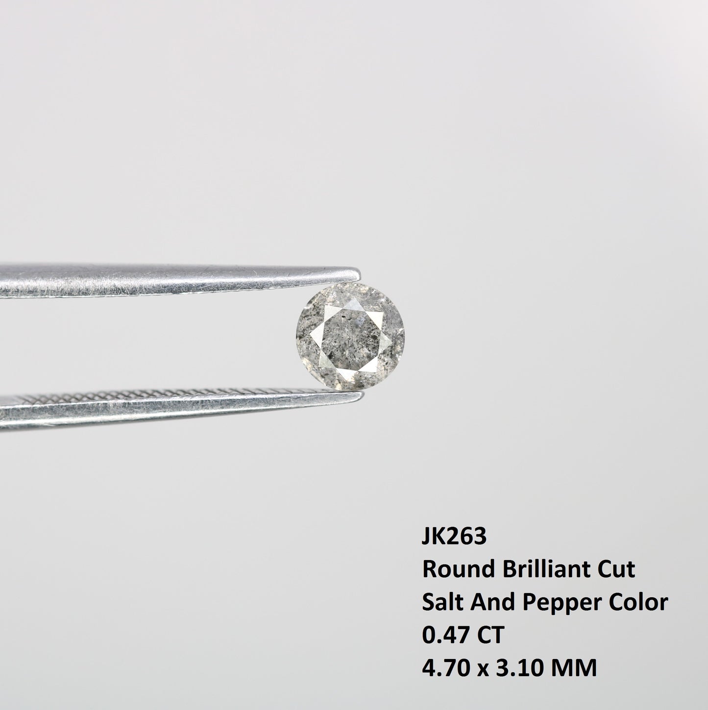 0.47 CT Round Brilliant Cut Salt And Pepper Loose Diamond For Engagement Ring - JayKrishna Diamond