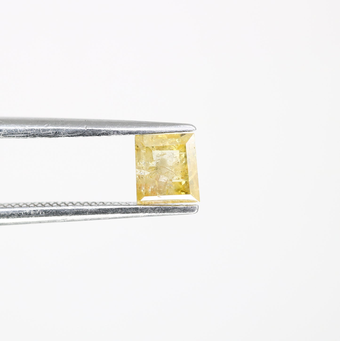0.50 CT 4.7 x 4.1 MM Fancy Green Loose Square Shaped Rustic Diamond For Wedding Ring - JayKrishna Diamond