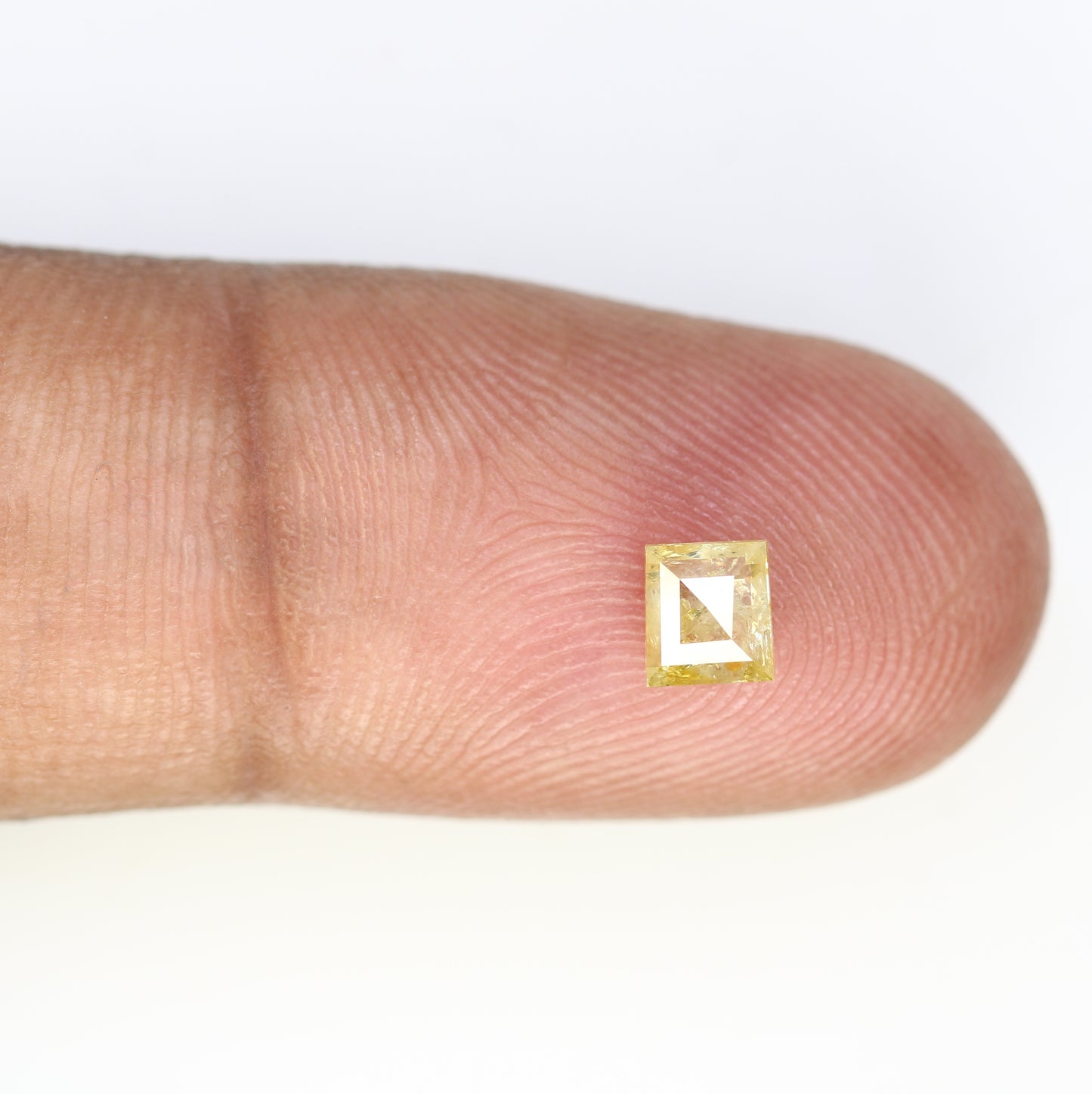 0.50 CT 4.7 x 4.1 MM Fancy Green Loose Square Shaped Rustic Diamond For Wedding Ring - JayKrishna Diamond