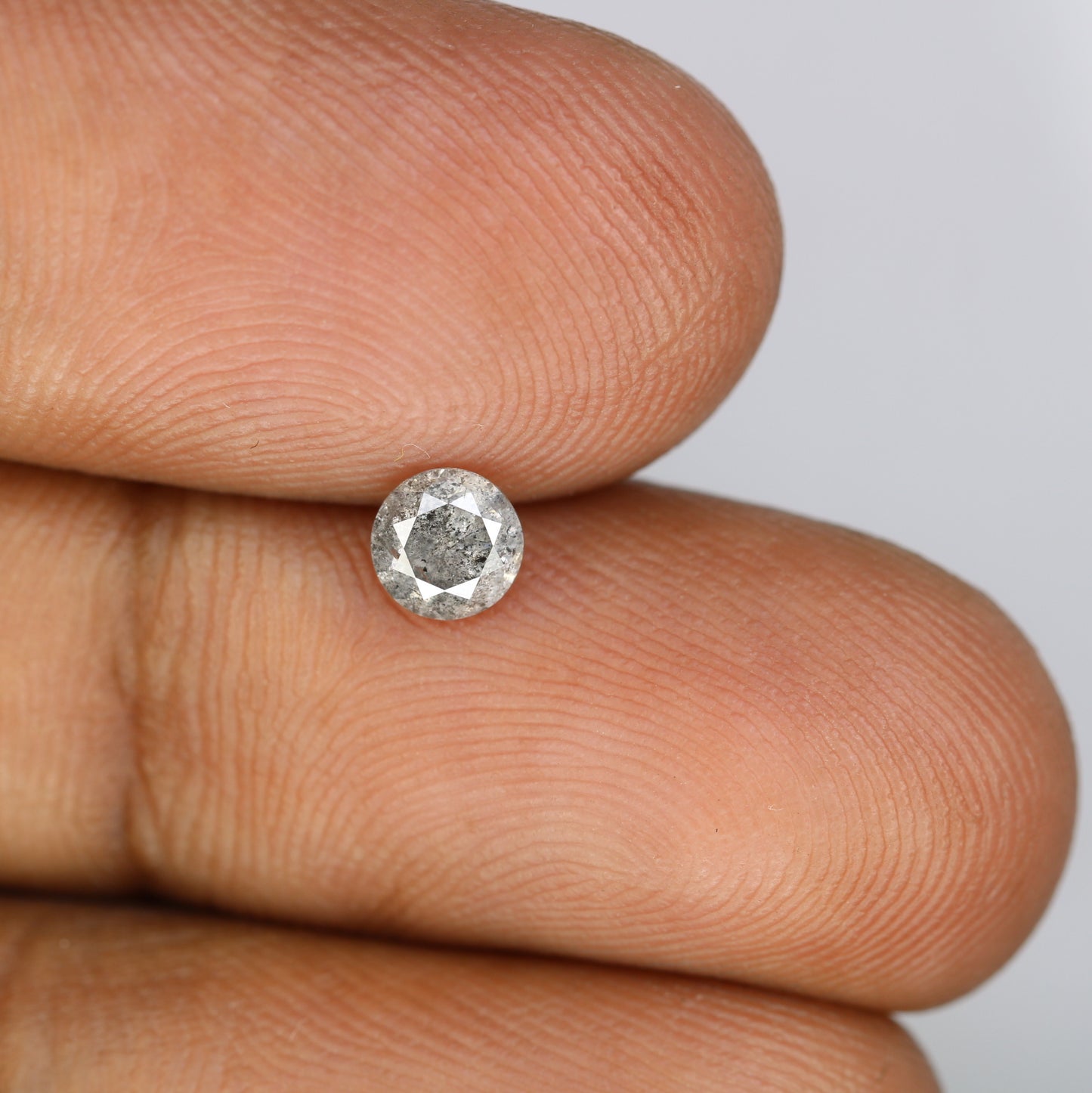 0.47 CT Round Brilliant Cut Salt And Pepper Loose Diamond For Engagement Ring - JayKrishna Diamond