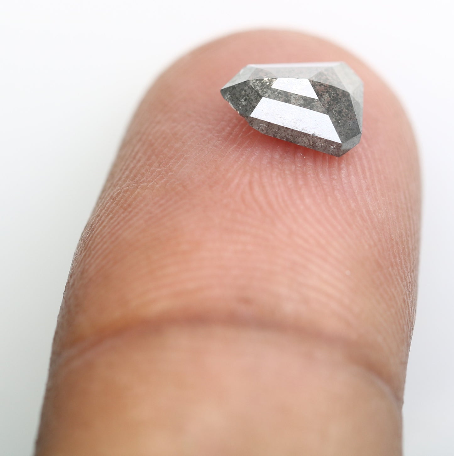 1.04 CT Salt And Pepper Shield Shaped Natural Diamond For Engagement Ring - JayKrishna Diamond