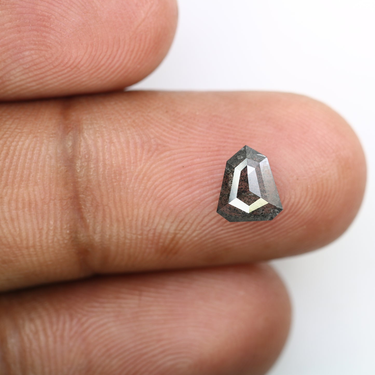 1.04 CT Salt And Pepper Shield Shaped Natural Diamond For Engagement Ring - JayKrishna Diamond